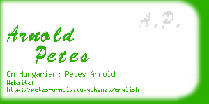 arnold petes business card